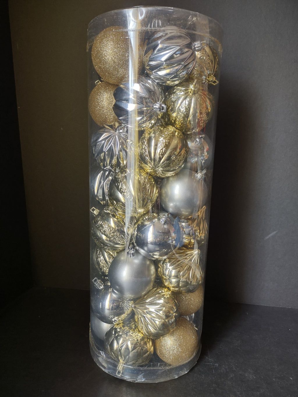 Vintage Christmas Ornaments Golden Silver Shatterproof Plastic 48 ct. (lot 1621)
