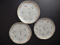 Set 3 JP France Plate Relief Molded Scrollwork Guild Gold Edge Luncheon (lot 358