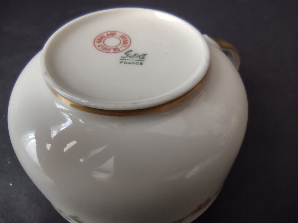 Vintage GDA Limoges Gold Trim Teacup ONLY Summer Flower Garland (lot 693)