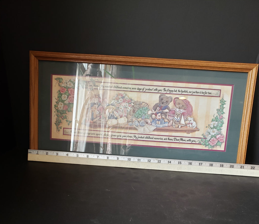 Vintage Home Interiors Dear Mom Green Brown Pictures Wall Art (lot 2632c)