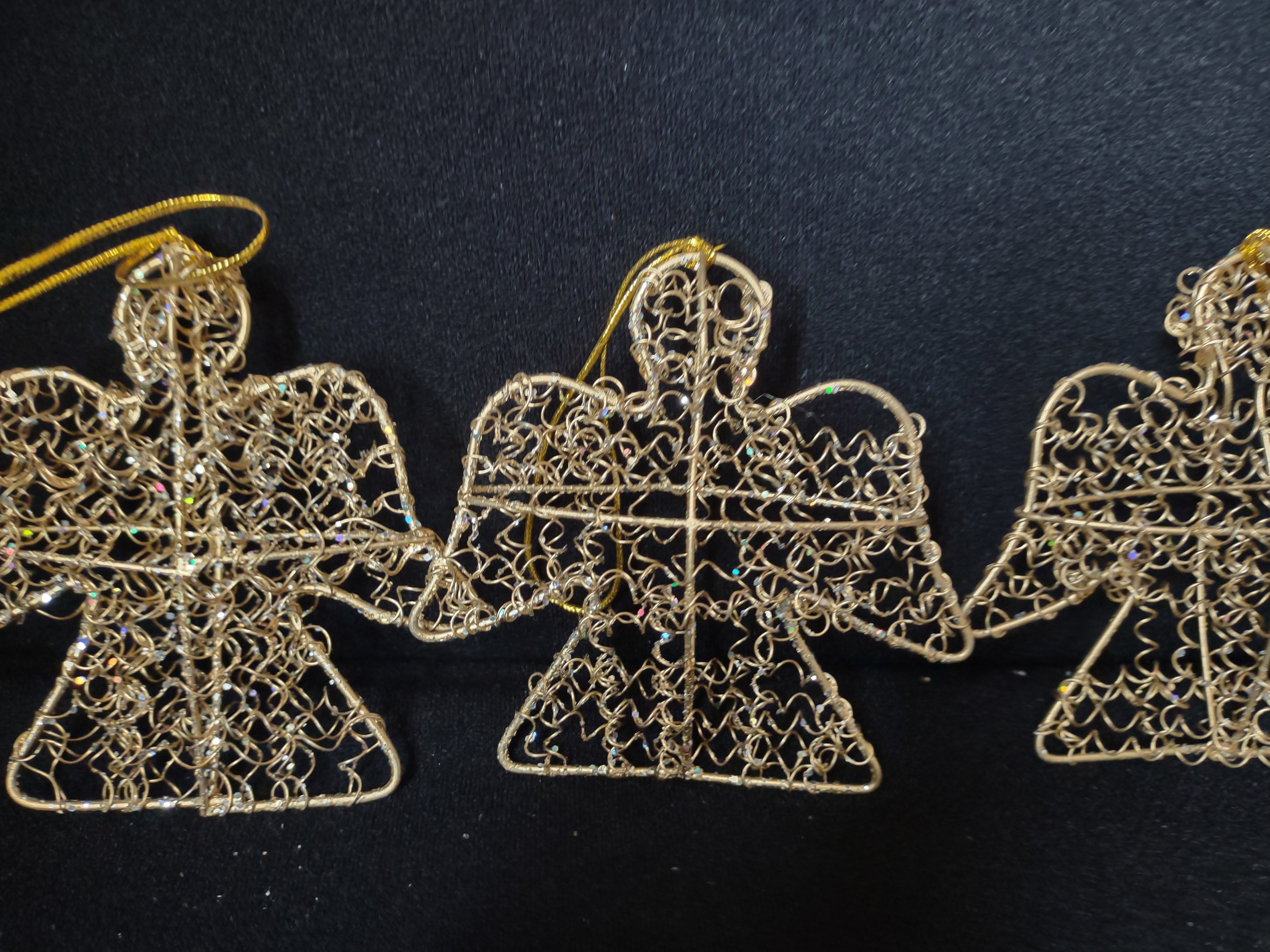 Lot of 12 Christmas 4" Angel Ornaments Golden Color (lot 1586)