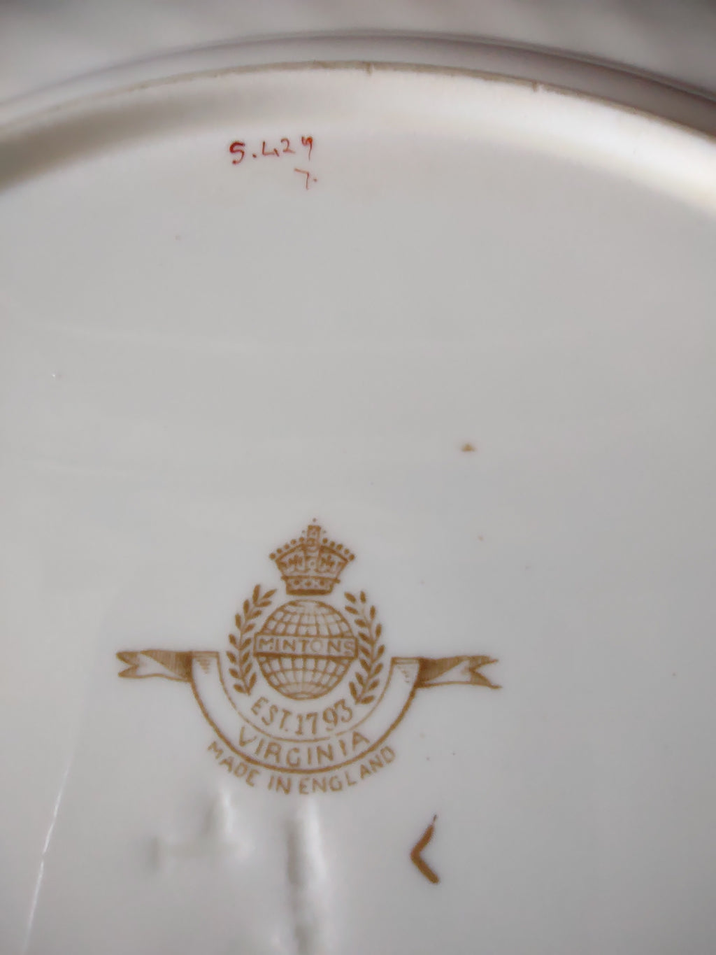 Vintage Minton Virginia Dinner Plate Bone China Floral IMPERFECT (Lot 5517)