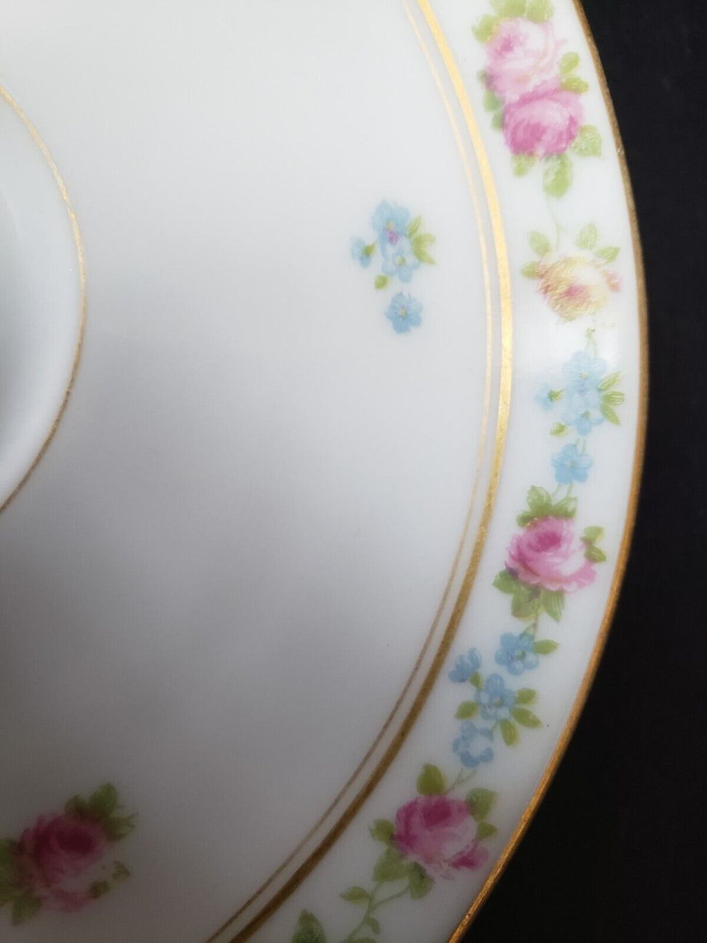Depose Ahrenfeldt Limoges Reizenstein Saucer Pink Yellow Rose Gold Trim lot 616