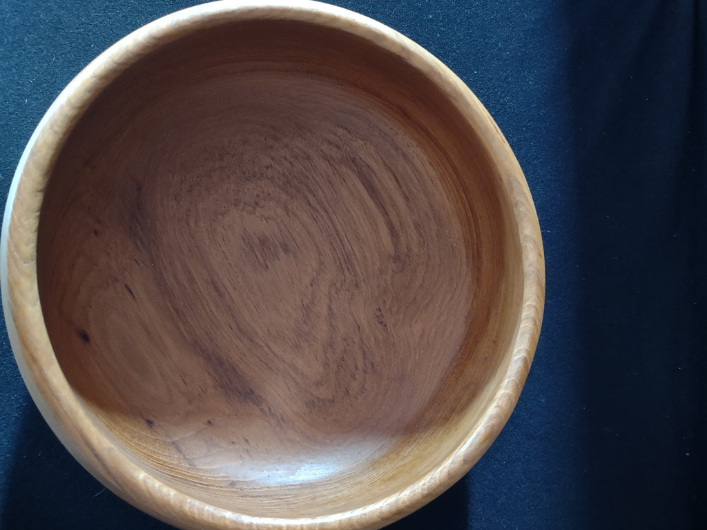 Vintage Hand Turned Teak Wood Bowl Bohemian Retro Design (Lot 5325)