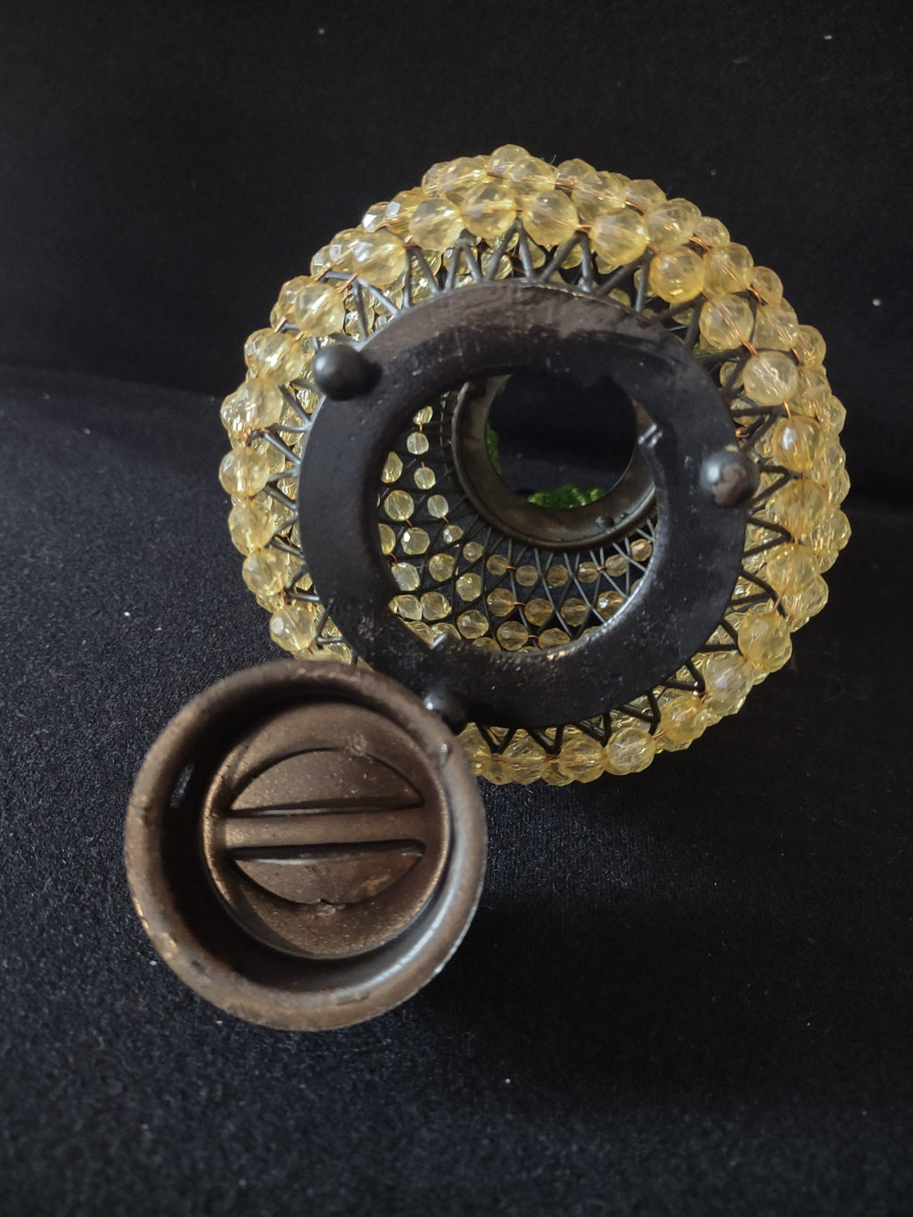 Beaded Pineapple Tea Light Holders Set Of 2 Candle NOT Included (Lot 4573)