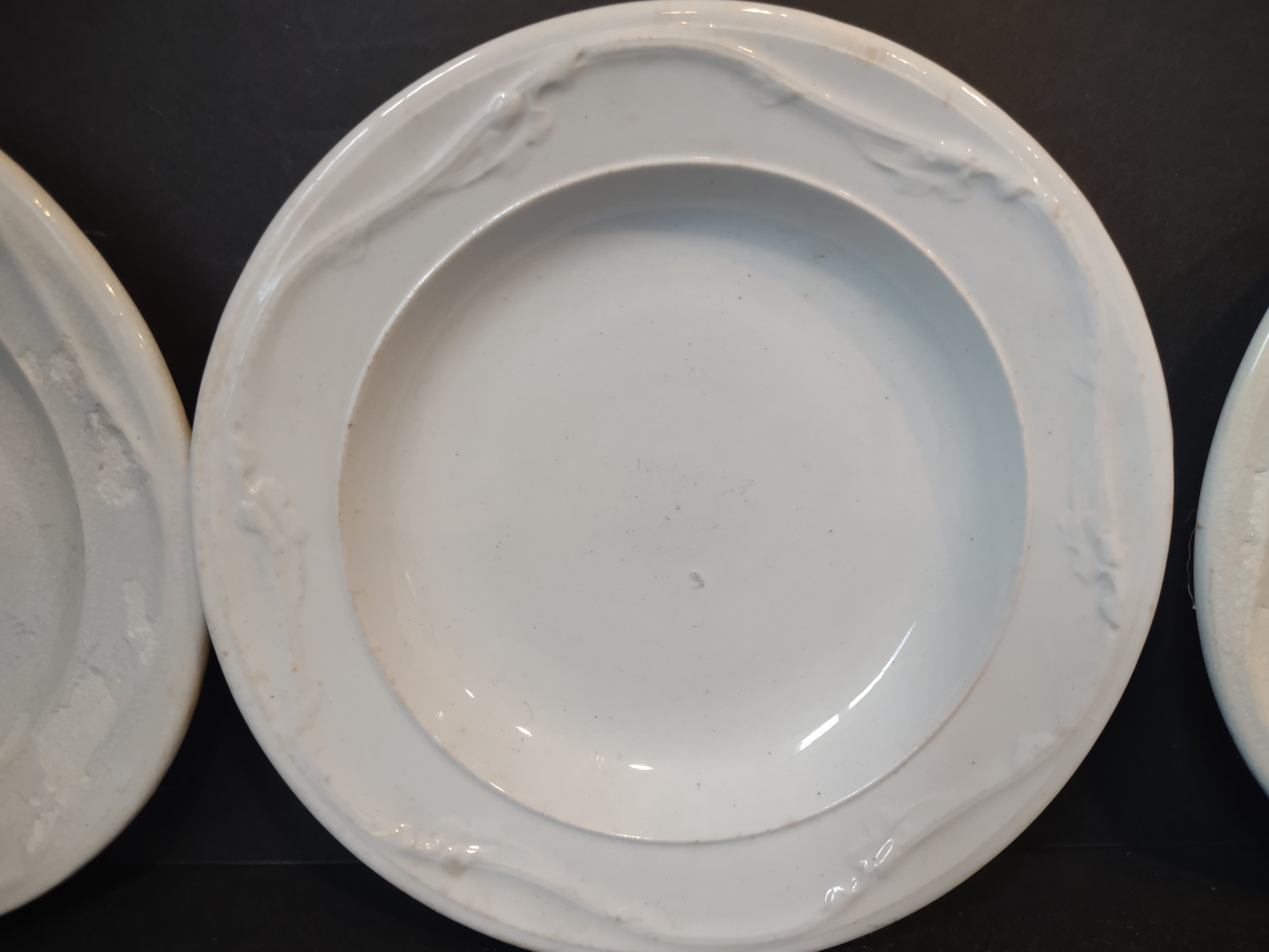 Vintage Ironstone Heavy Crazing Primitive Farmhouse Small Plate x 4 (lot 5346)