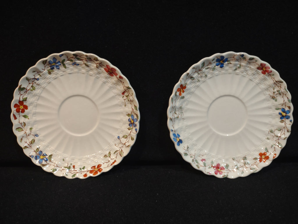 Vintage Spode Wicker Dale Demitasse Saucer x 2 Countryside Ironstone (lot 5754)