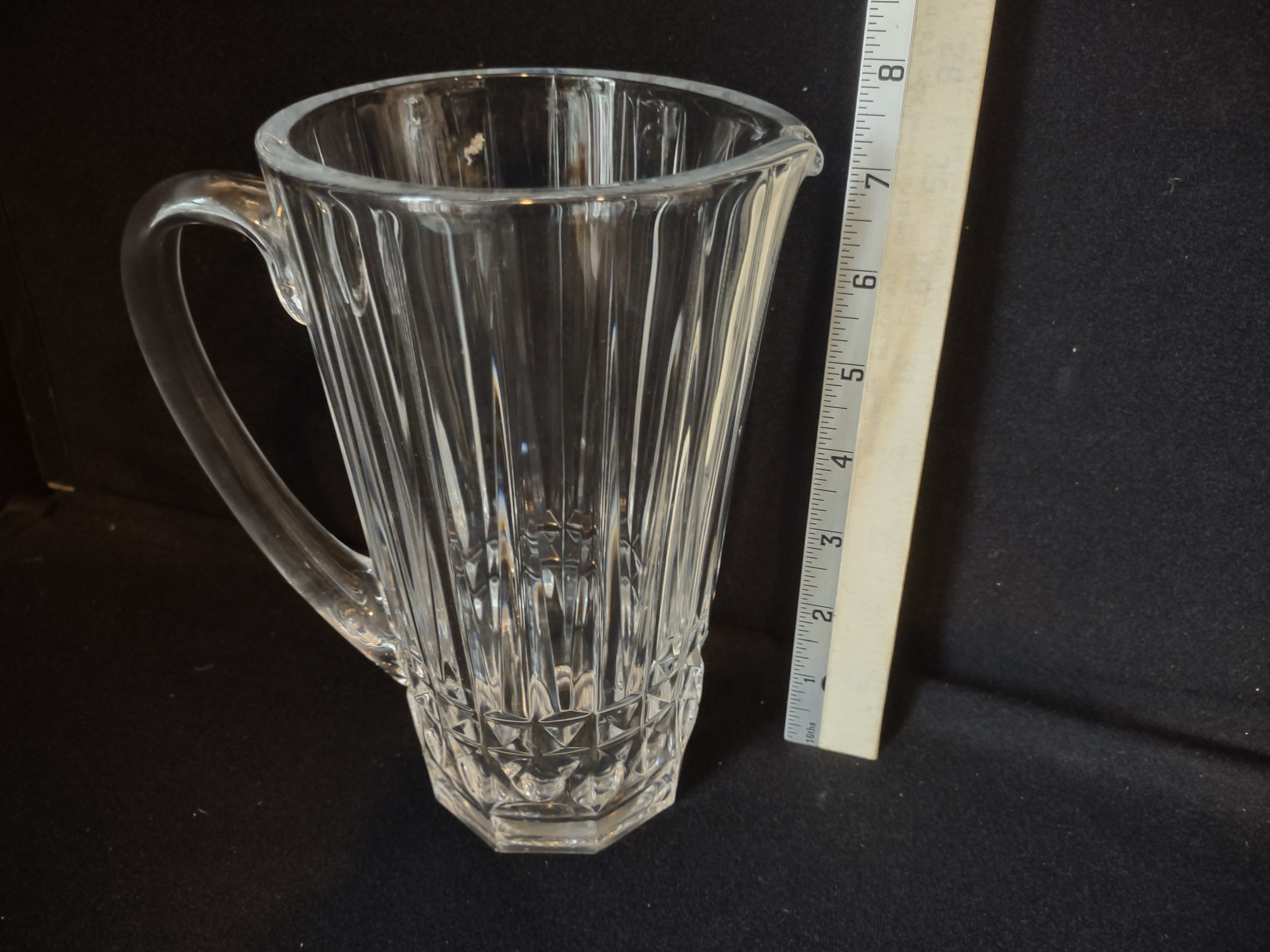 Vintage Crystal Pitcher 8" Val St Lambert (lot 2753)