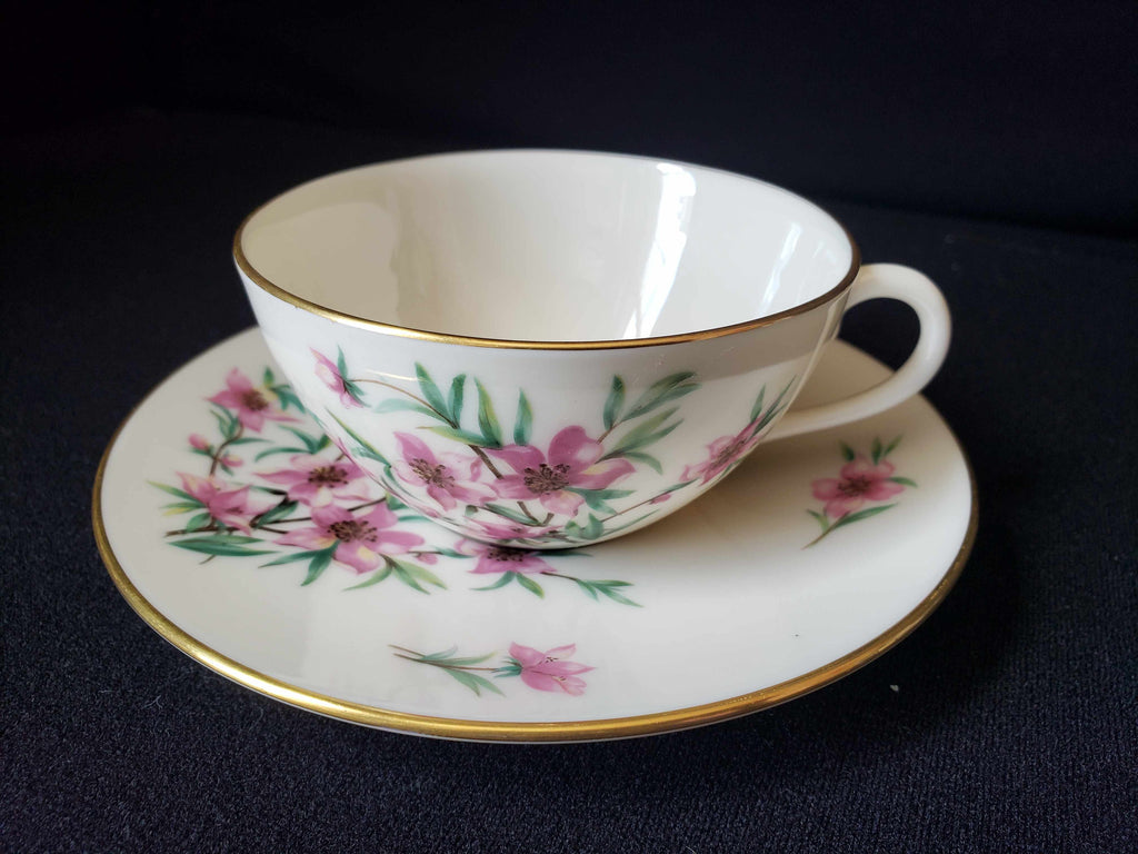 Vintage Lenox Peach Tree Tea Cup with Saucer (lot 1942)