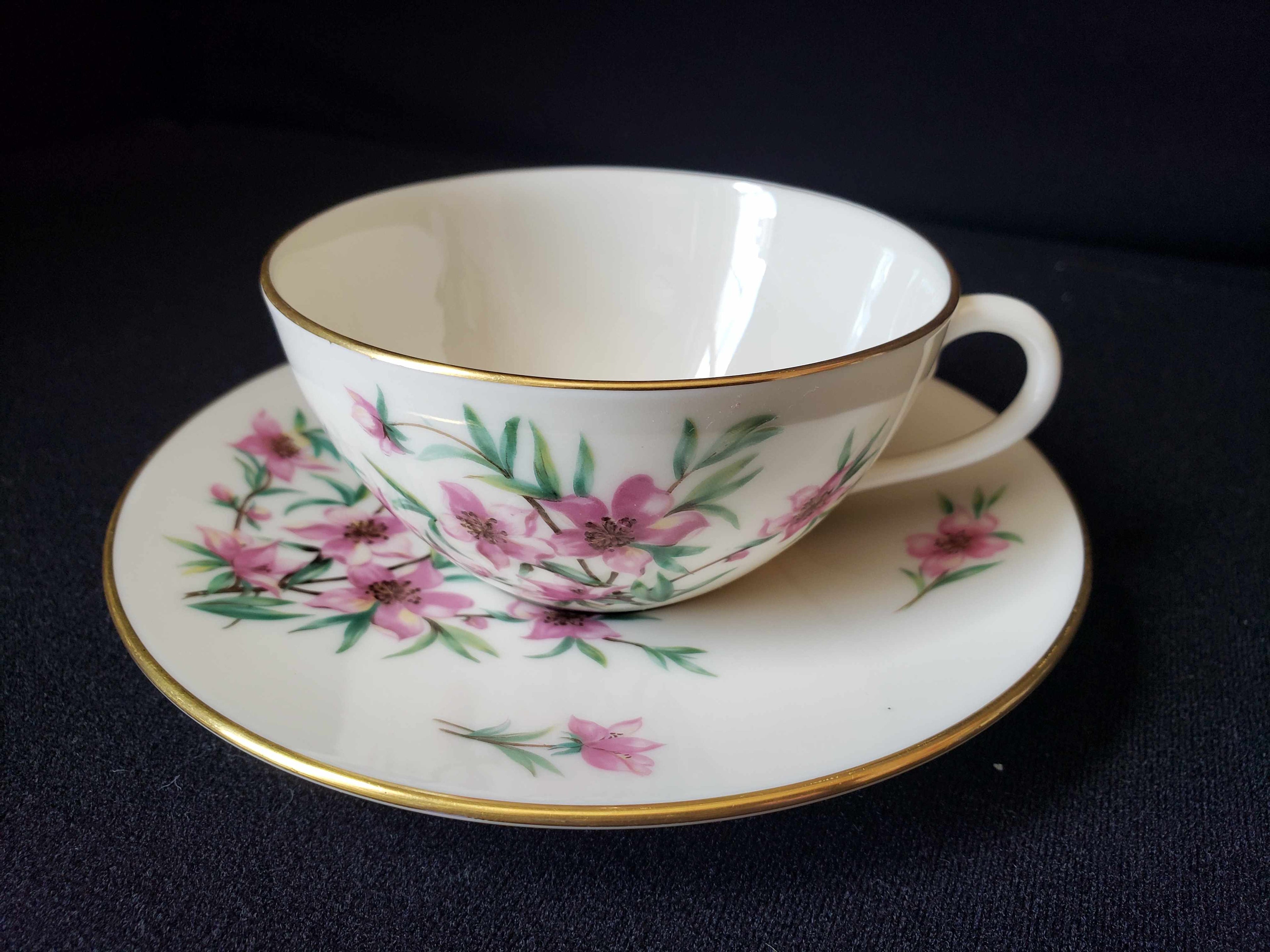 Vintage Lenox Peach Tree Tea Cup with Saucer (lot 1942)