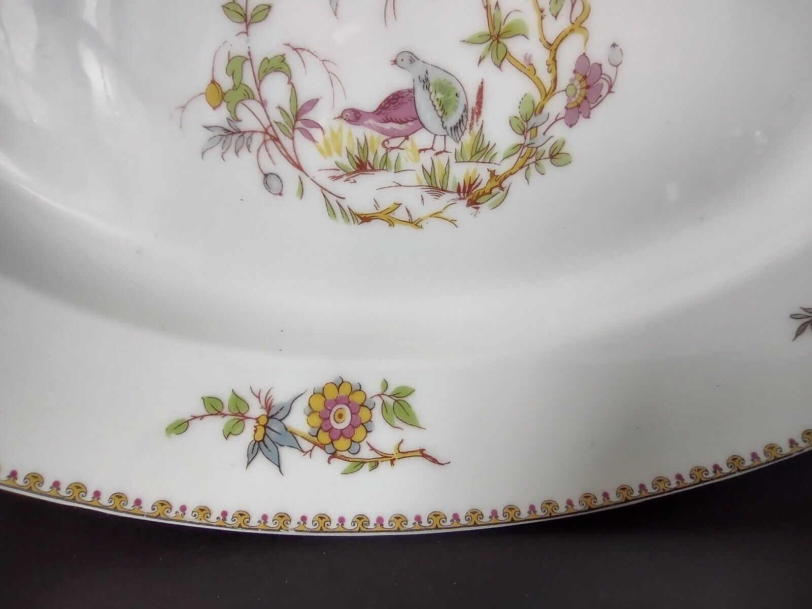 Haviland Limoges Old Abbey Rouen Spray Pheasant Serving Platter 13-1/2" (lot 347