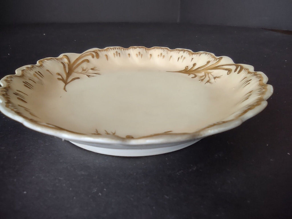 1892 - M. Redon Limoges Raised Edge Gold Trim Small Plate Bowl Cream (lot 696)