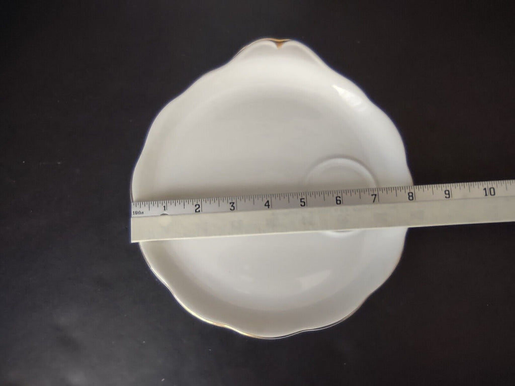 Set of 4 Royal Albert Dessert Plate White Gold Rim (lot 434)
