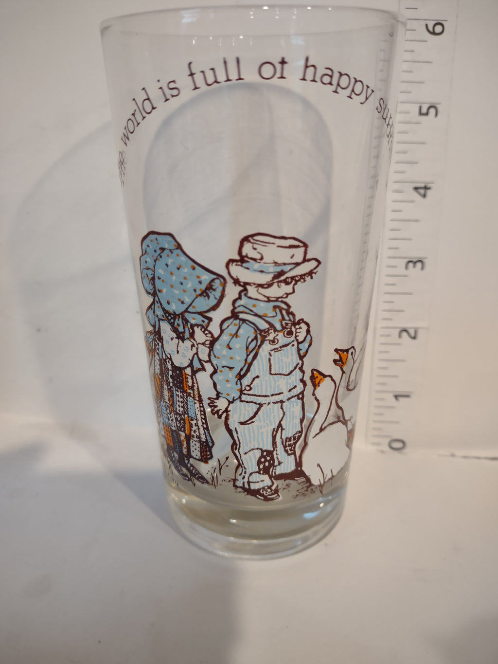 Set of 10 Holly Hobbie Glass The World Is Full of Happy Surprises (lot 2749c)