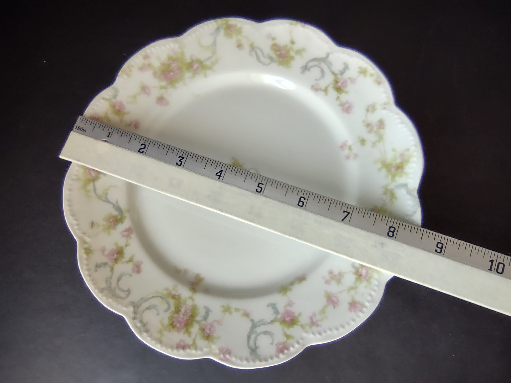 Haviland Limoges 2 x Luncheon Plate Princess Blue Swags (lot 827)