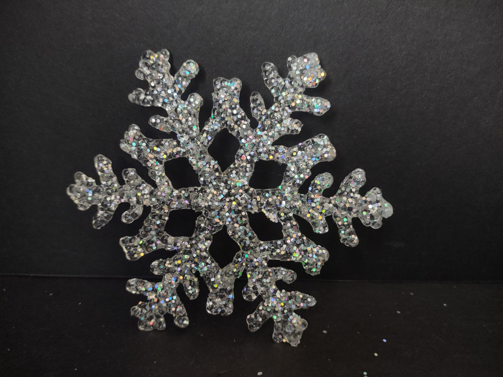Christmas Ornament Snowflake x 12 VERY Glittery 4" (lot 3350)