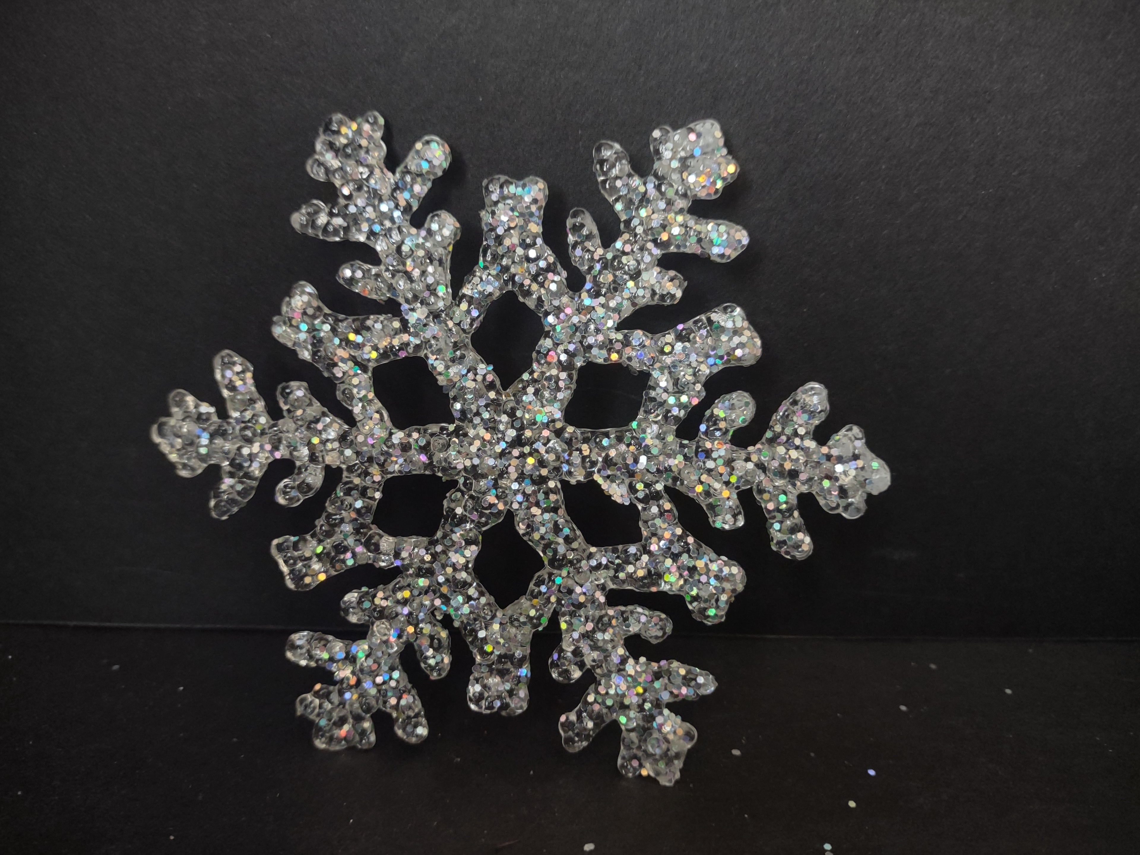 Christmas Ornament Snowflake x 12 VERY Glittery 4" (lot 3350)