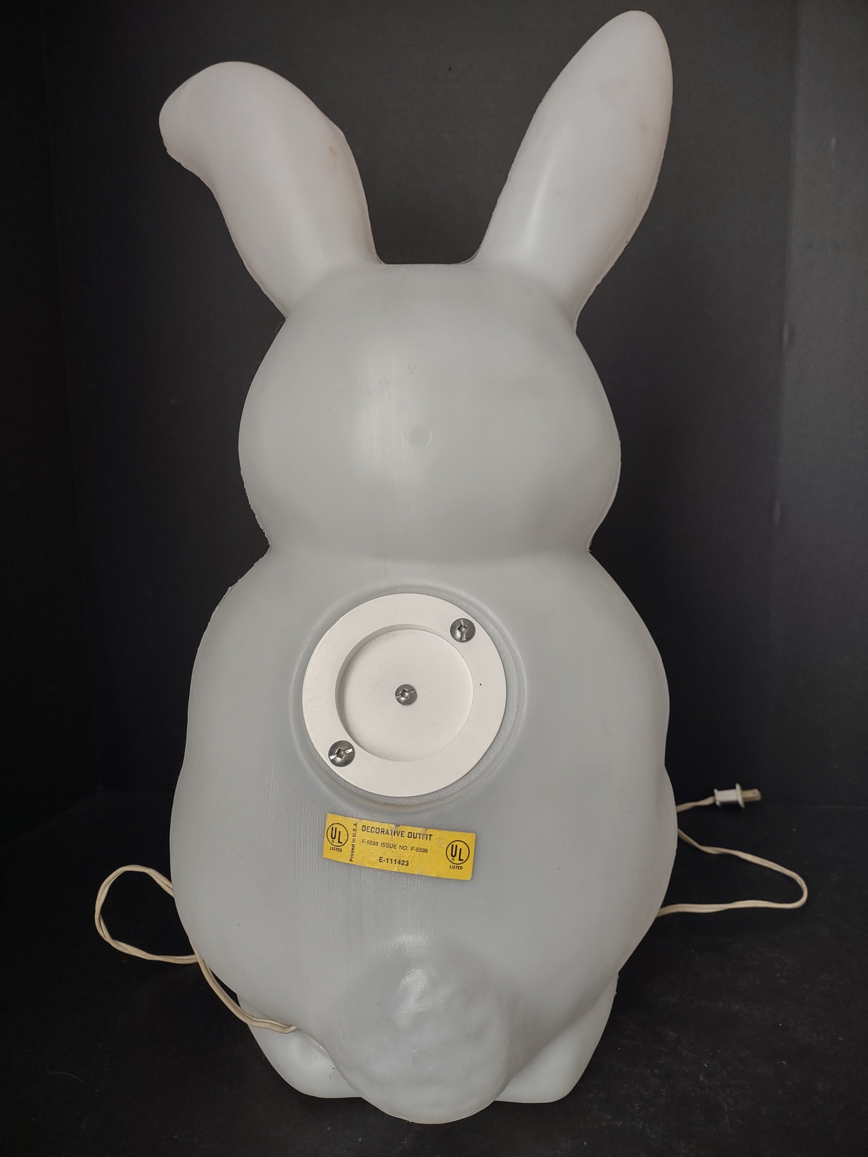 Vintage Easter Bunny Rabbit Lighted Basket 22” Blow Mold (lot 2541c)