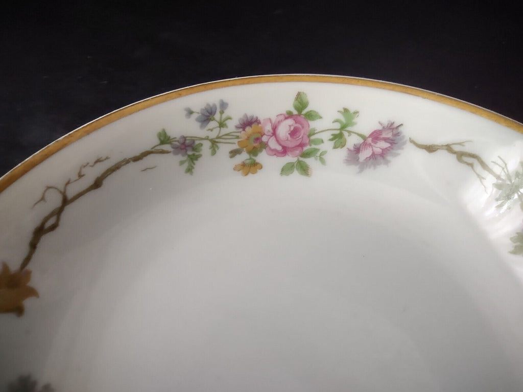 Vintage GDA Limoges Gold Coupe Cranberry Bowl 5" French Chick Cottage (lot 692)