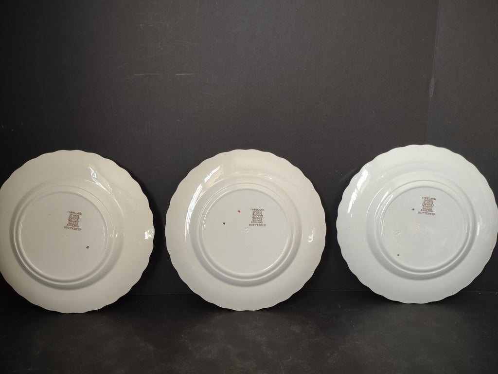 Vintage Spode Buttercup Dessert Plate x 3 English Countryside Ironstone lot 5741