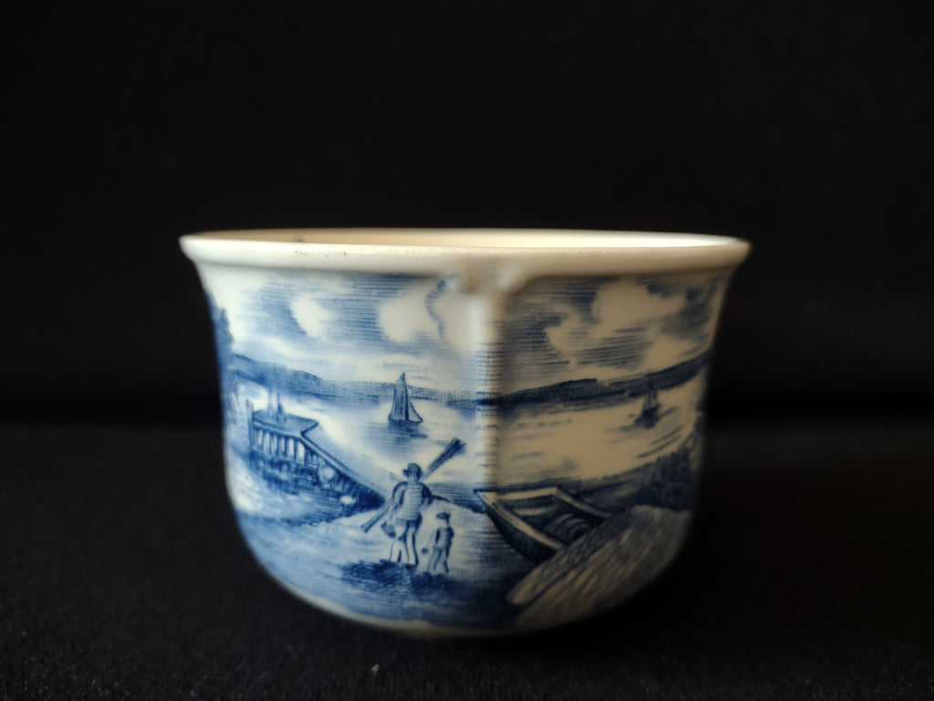 Vintage Staffordshire England Teacup Ironstone Blue Landscape (Lot 5637)