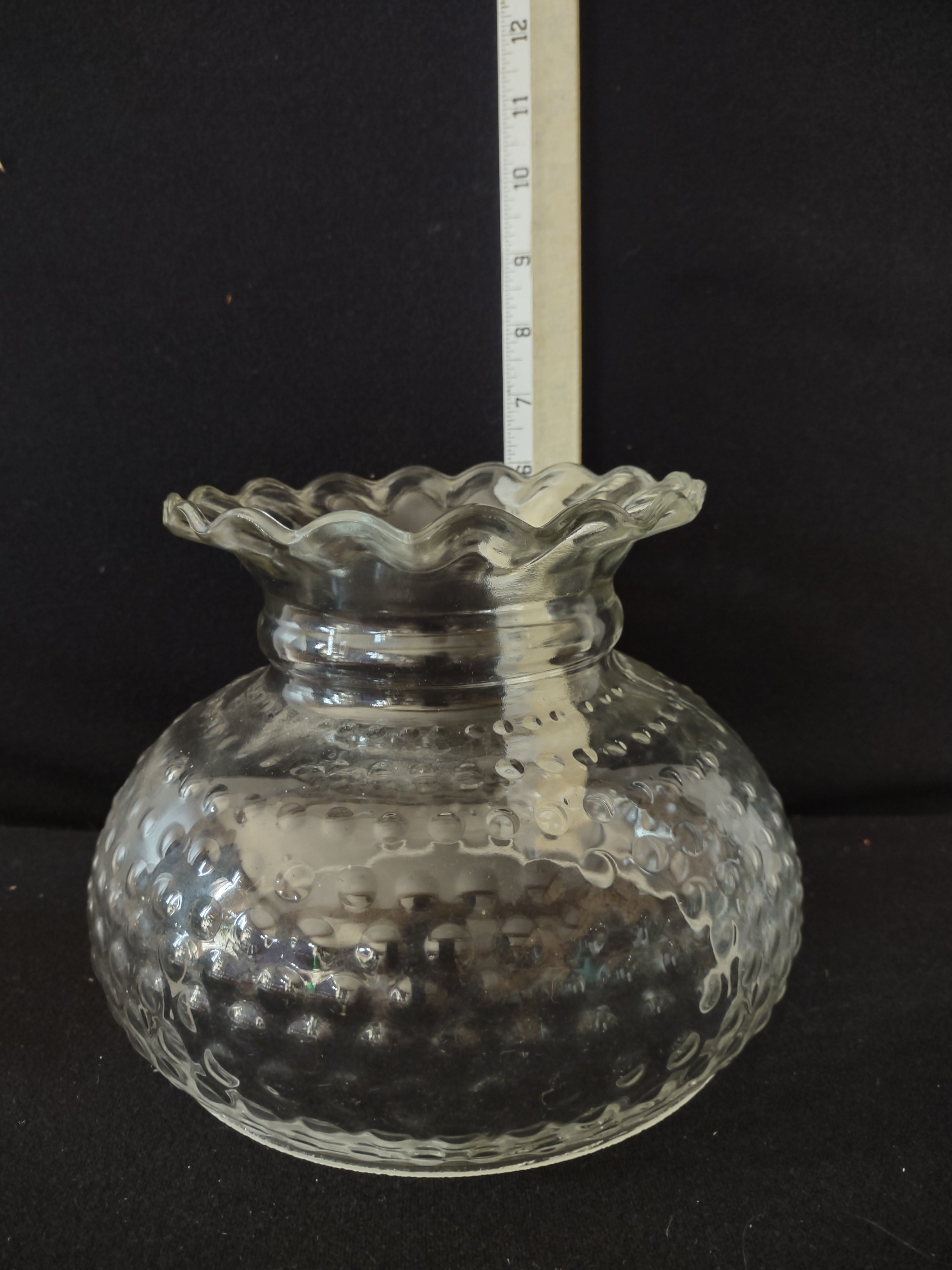 Vintage Clear Hobnail Glass 7" Hurricane Lamp Shade (Lot 3977)