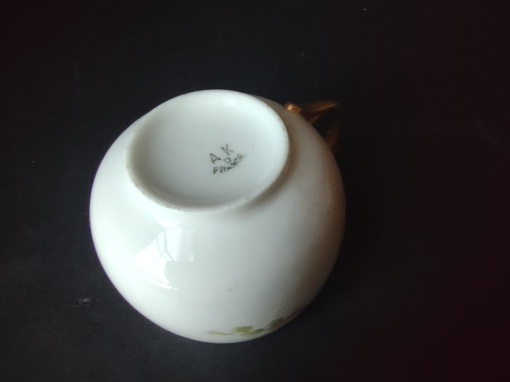 AK Limoges Porcelain Roses Cup ONLY (lot 1077)