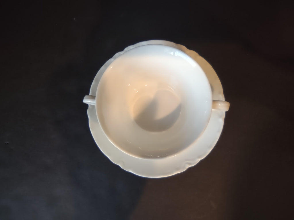 Haviland France Limoges Bouillon Cup Saucer White (lot 1037)