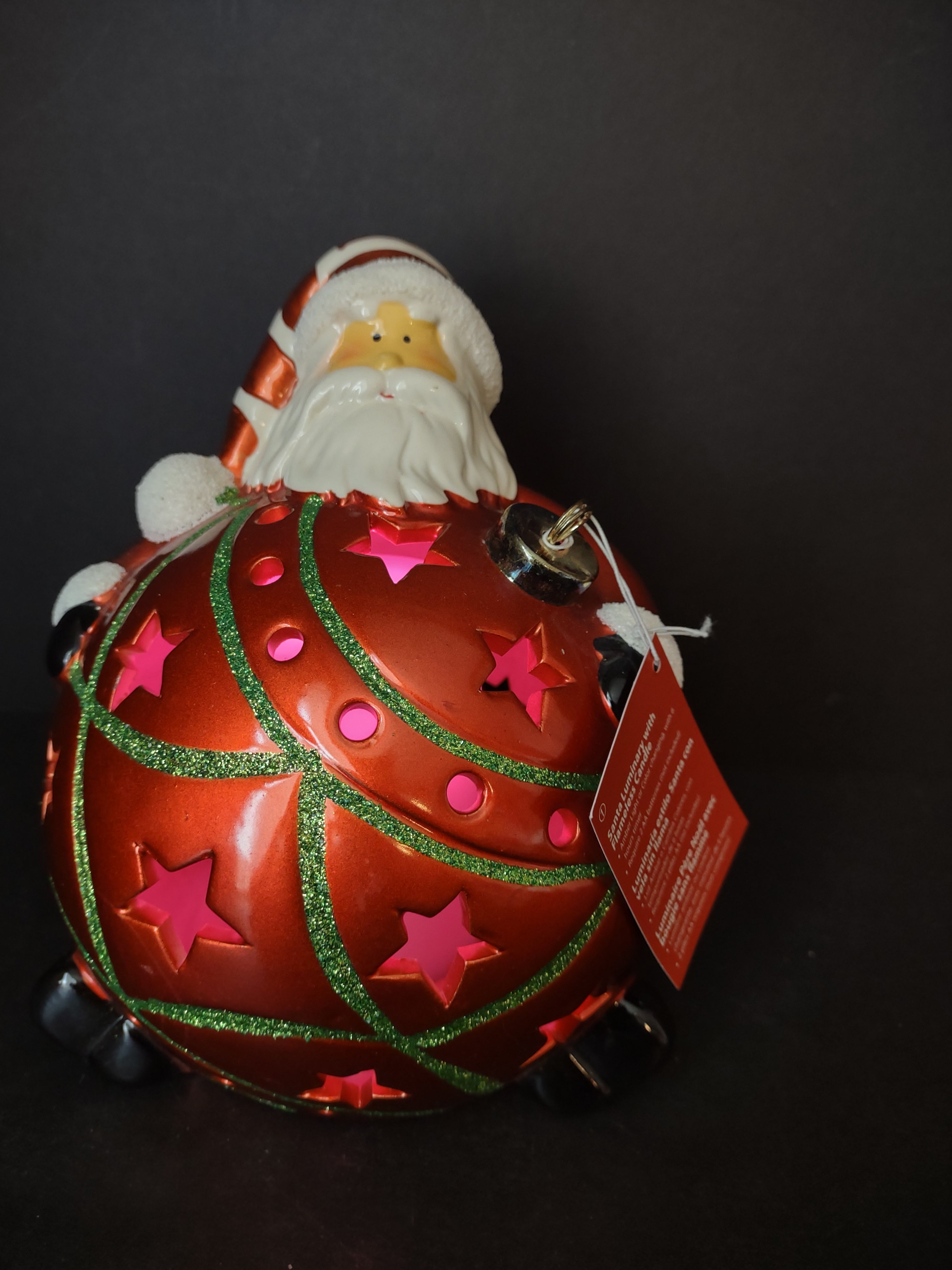 Christmas Color Changing Santa Ornament Gift Box (lot 1343)