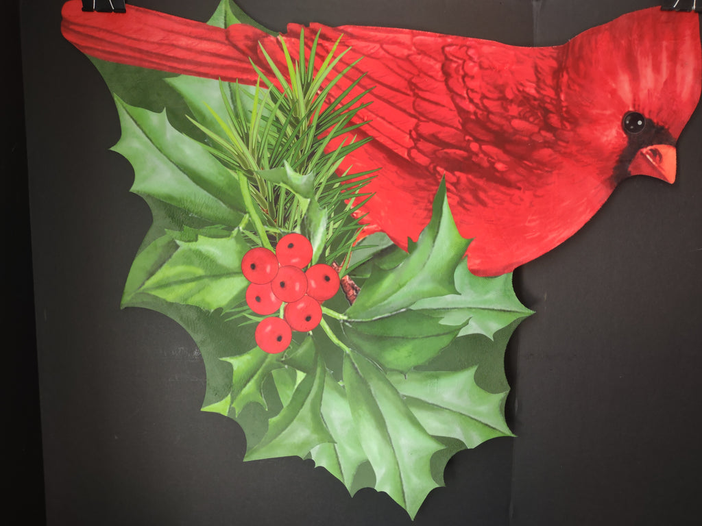 Christmas Cardinal Shape Red Doormat Floormat 29"x25" Decorative (lot 2722j)