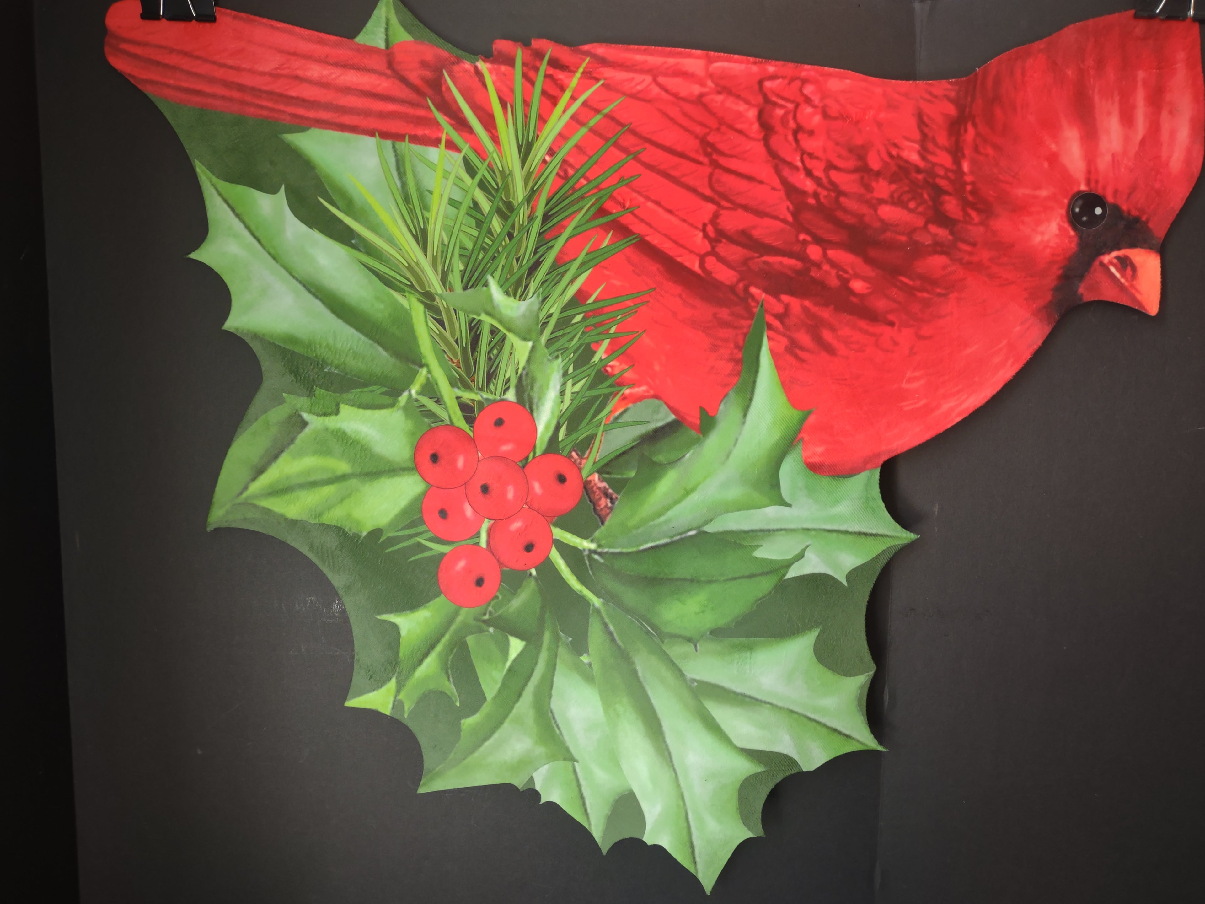 Christmas Cardinal Shape Red Doormat Floormat 29"x25" Decorative (lot 2722j)