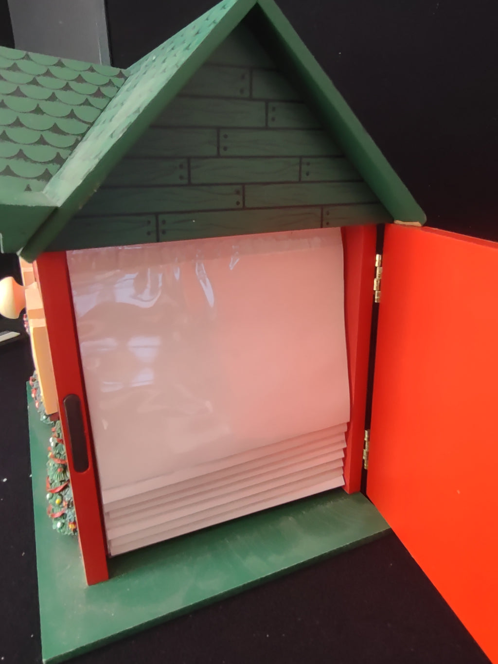 Vintage Wooden Table Top Photo Album Christmas House (lot 2369)