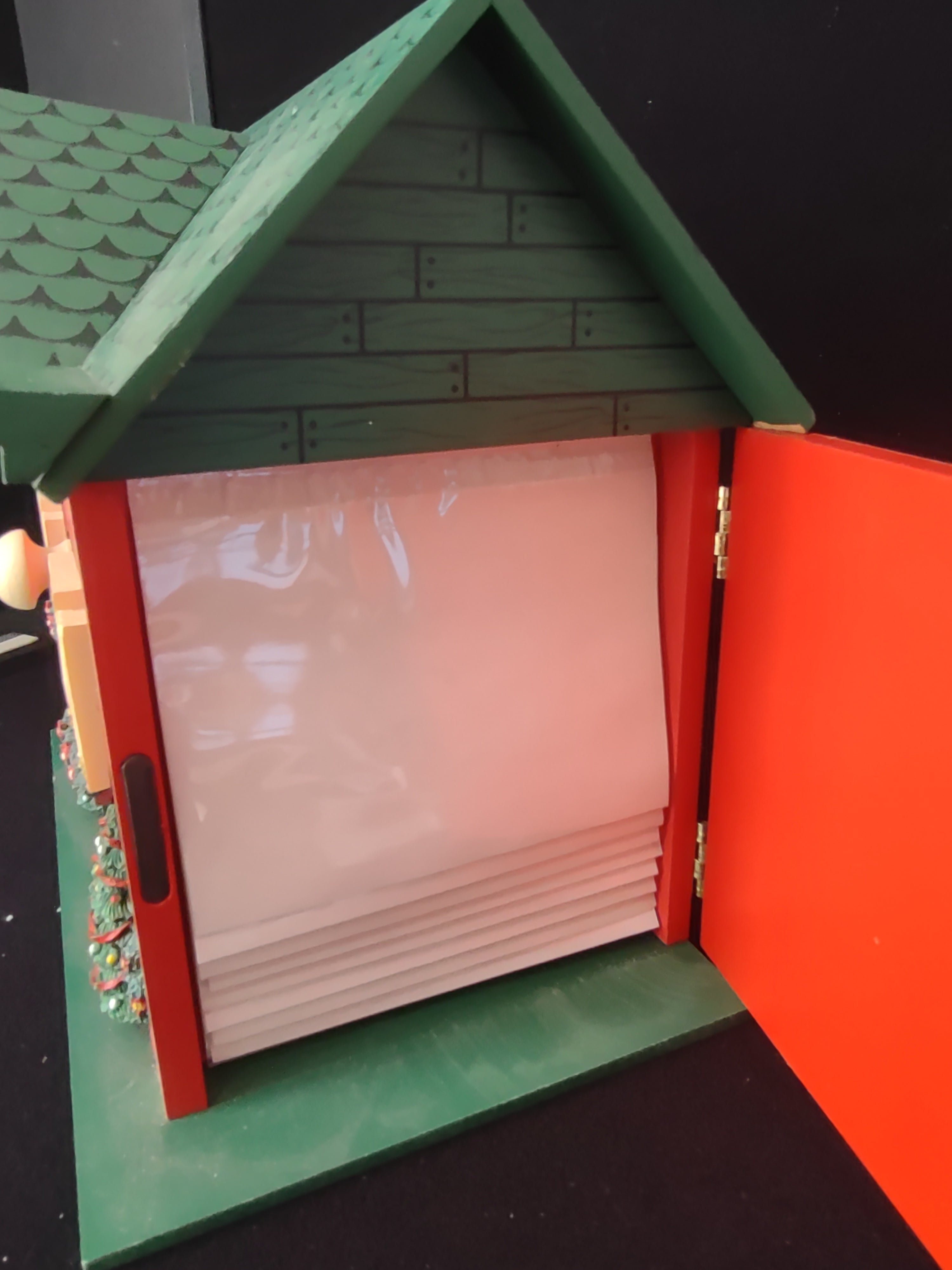 Vintage Wooden Table Top Photo Album Christmas House (lot 2369)