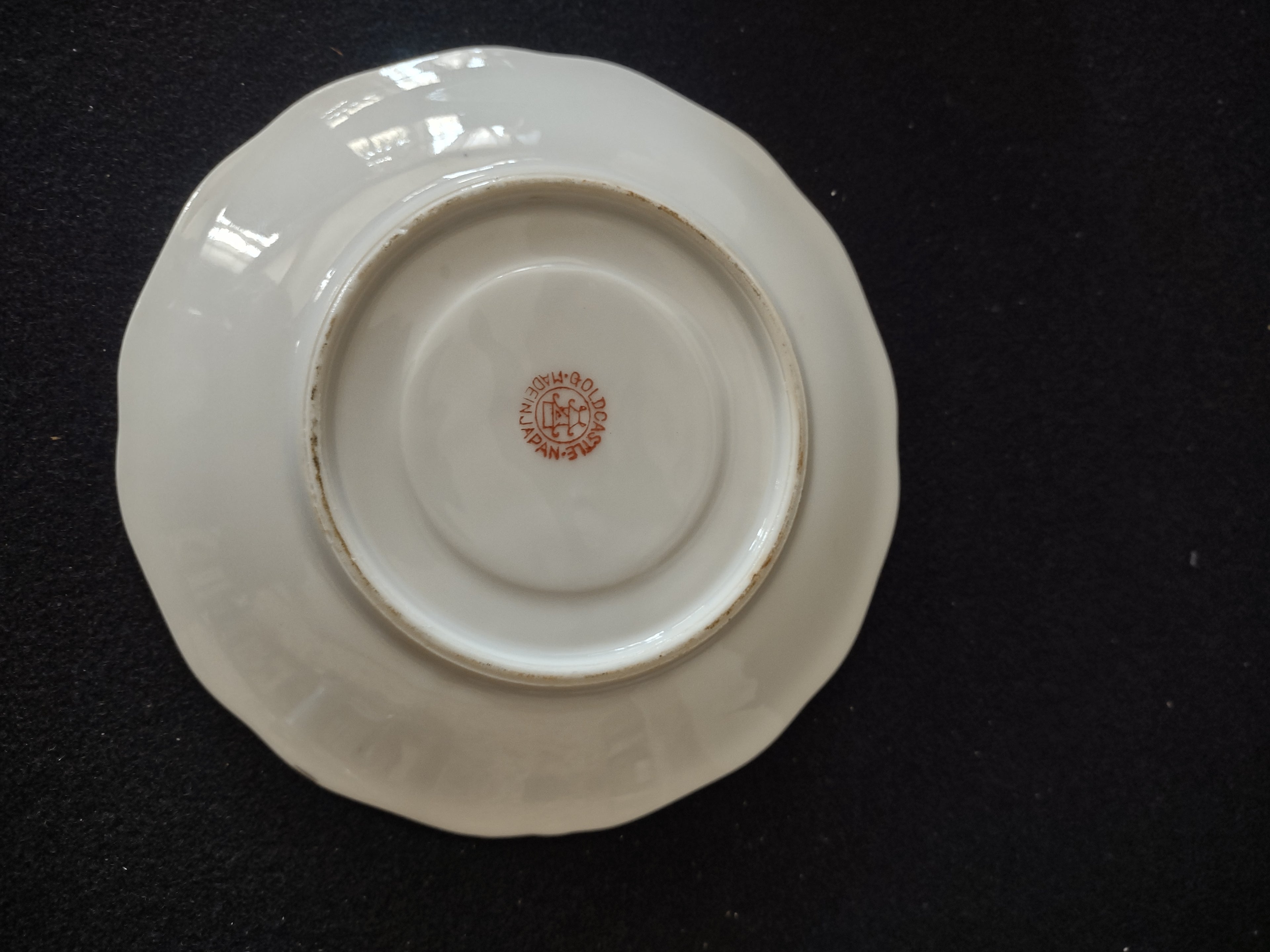 Vintage Fall Halloween Orange White Gold Trim Tea Cup Saucer (Lot 3923)