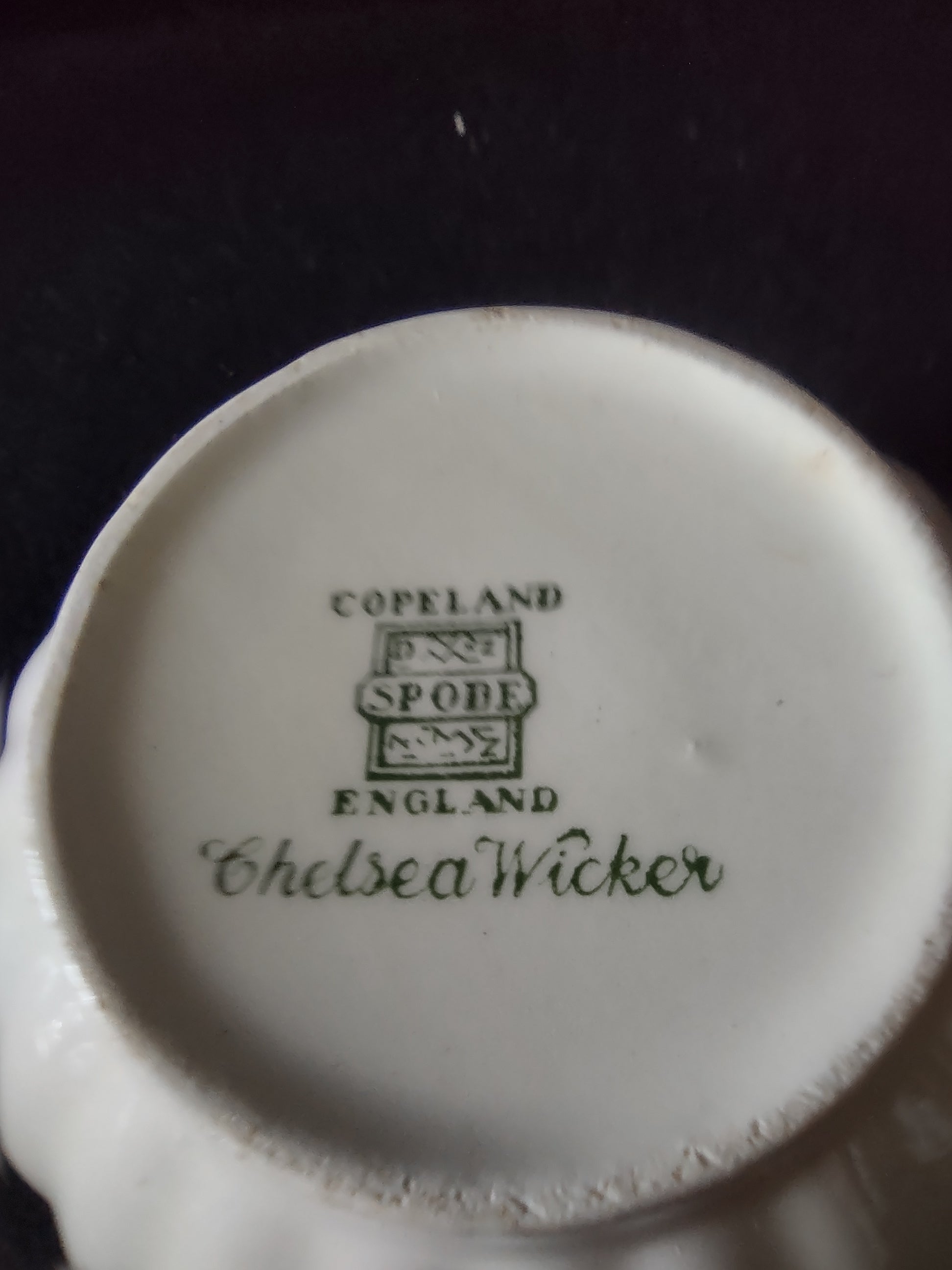 Vintage Copeland Spode Footed Teacup Saucer Chelsea Wicker Earthenware (Lot 5803