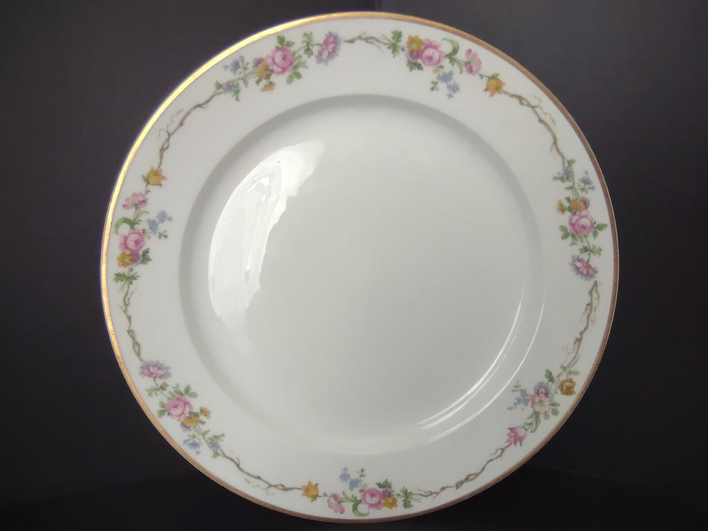 Vintage GDA Limoges Gold Trim Dinner Plate Summer Flower Garland (lot 689)