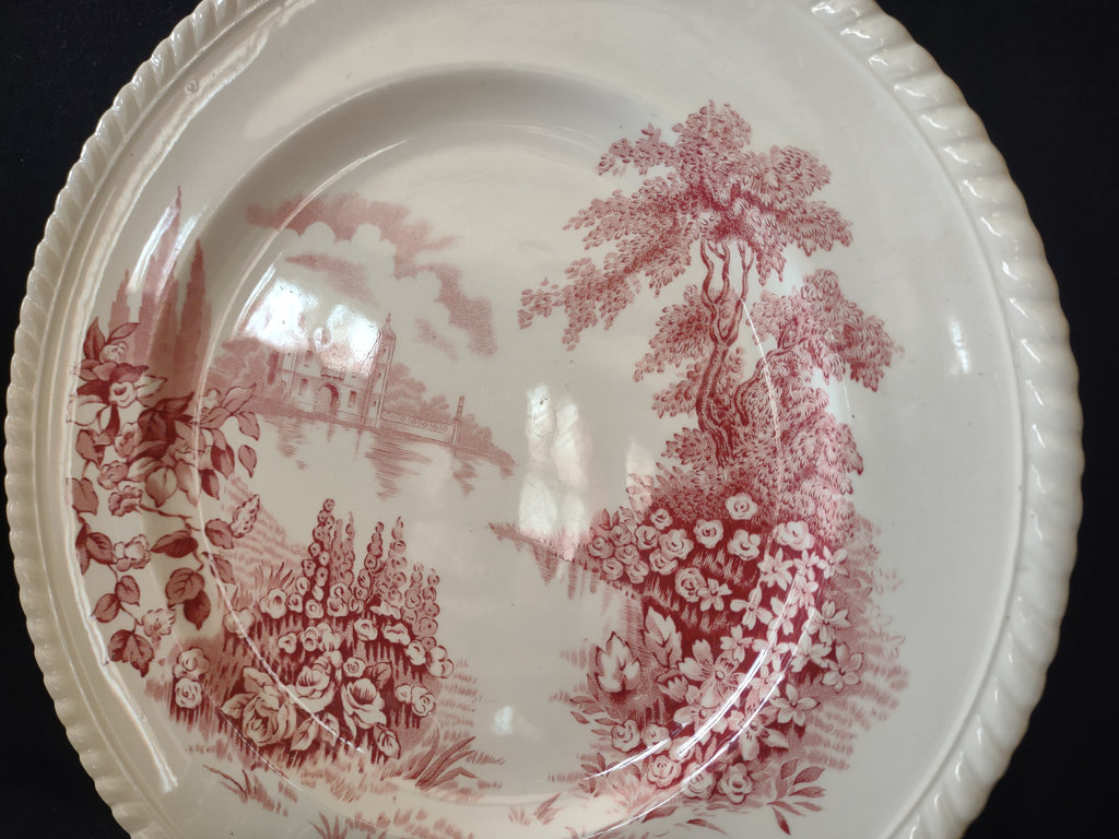 Vintage Castle On Lake Johnson Dinner Plate x 6 English Countryside (lot 5704)