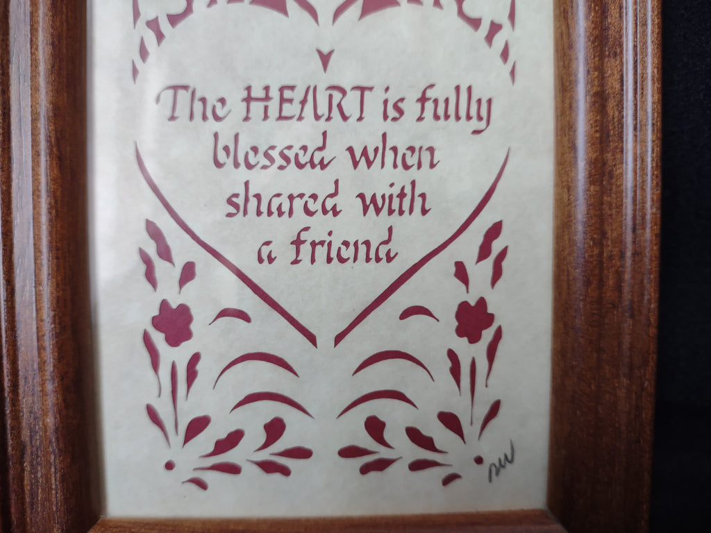 Vintage Designs with Scissors Picture Heart Blessed Friend (lot 1777)