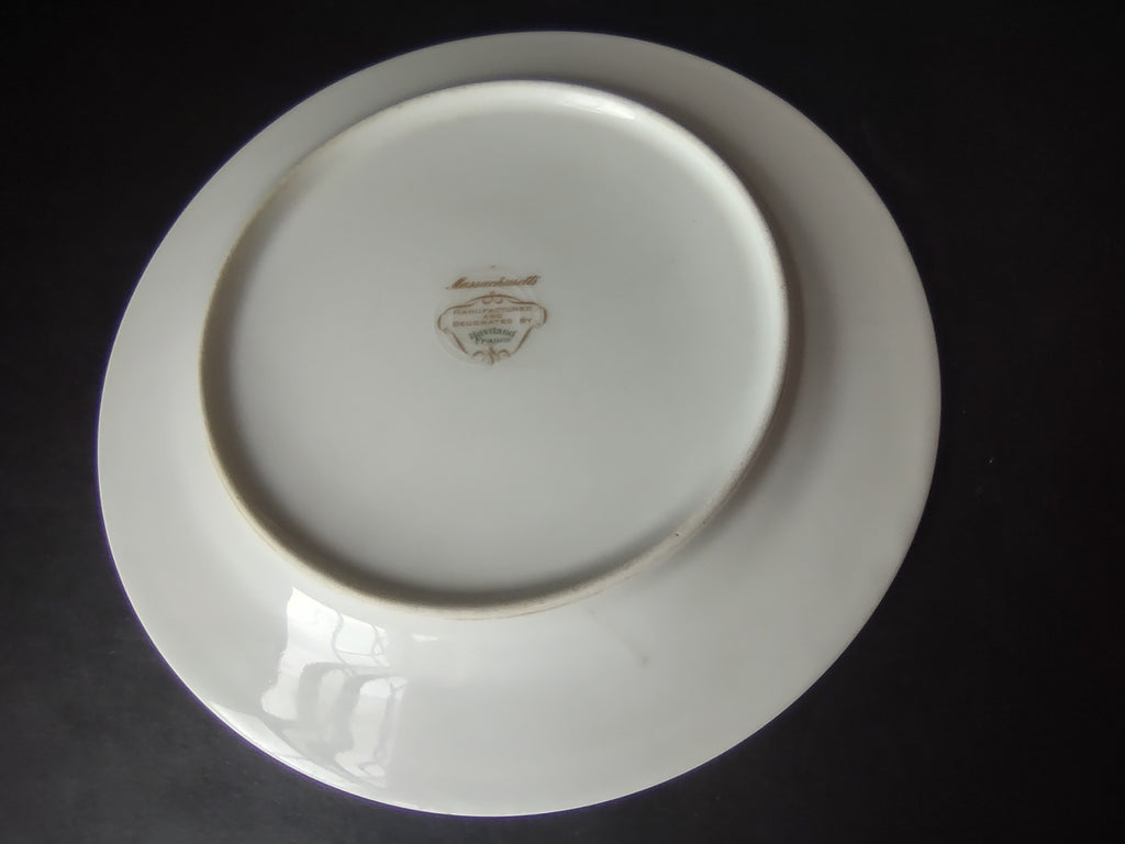 Haviland Limoges Massachusetts Dessert/Salad Plate Blue Floral (lot 933)