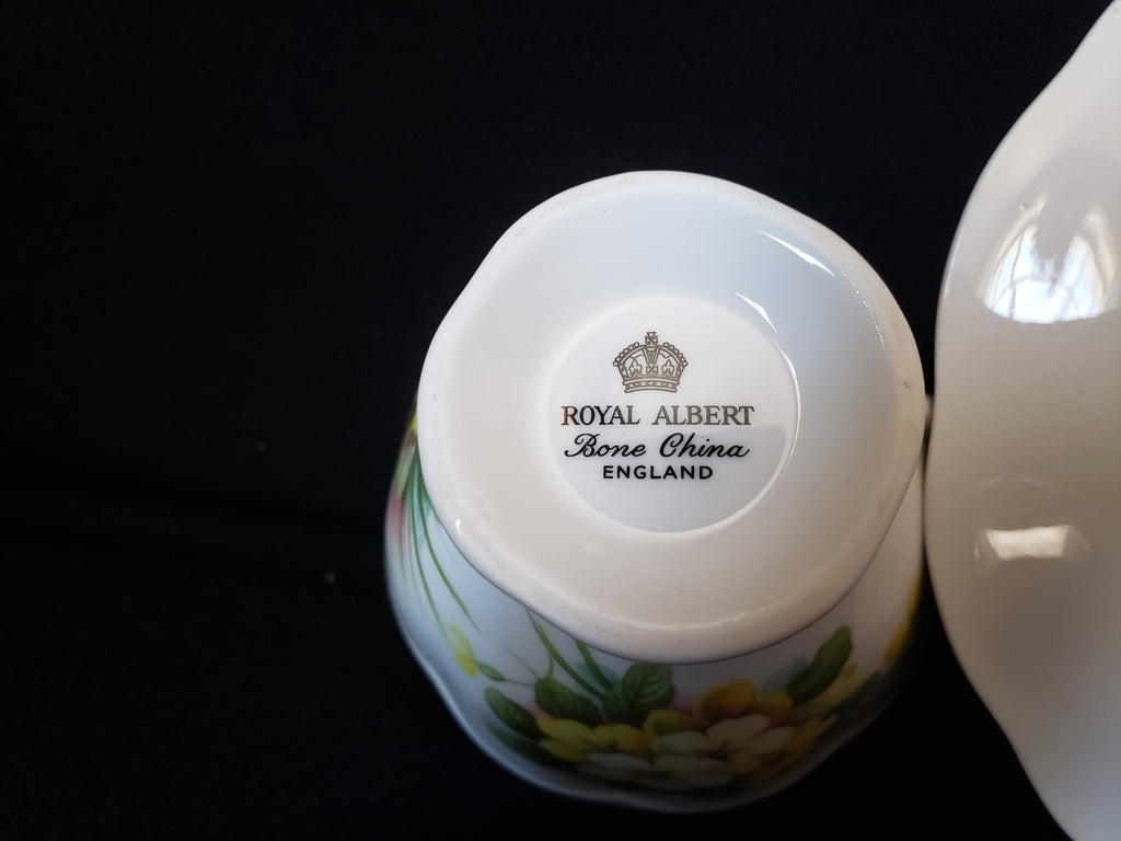Vintage Royal Albert Floral Primula Demitasse Cup with Saucer (lot 2037)