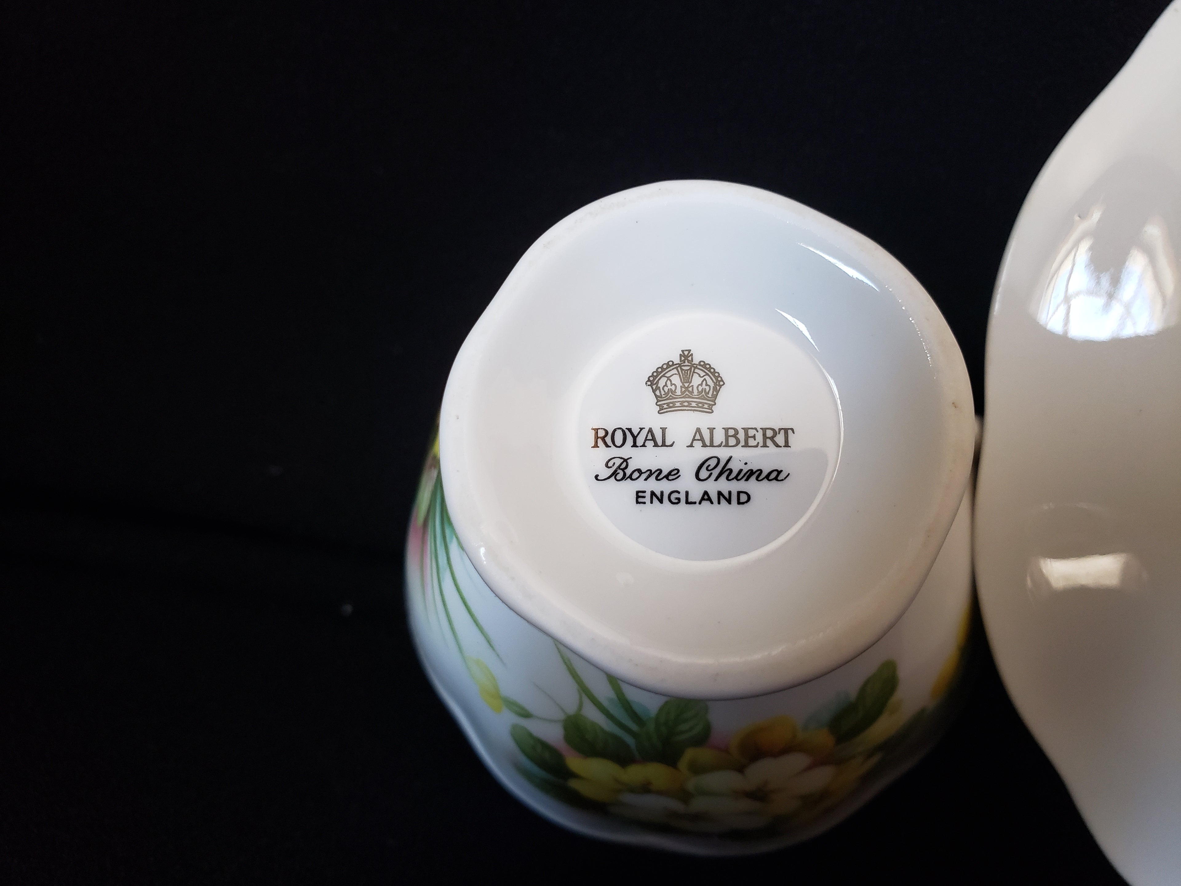 Vintage Royal Albert Floral Primula Demitasse Cup with Saucer (lot 2037)