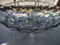 Vintage Indiana Glass Clear Iridescent Grape Design Large Footed Bowl (lot 2690c