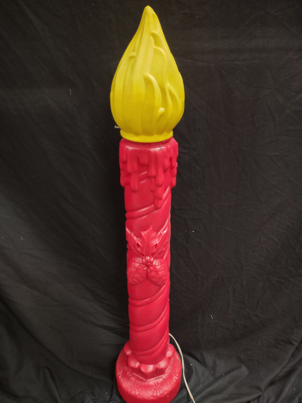 Vintage Christmas Blow Mold Candle 38" Pine Cones (lot 2330)