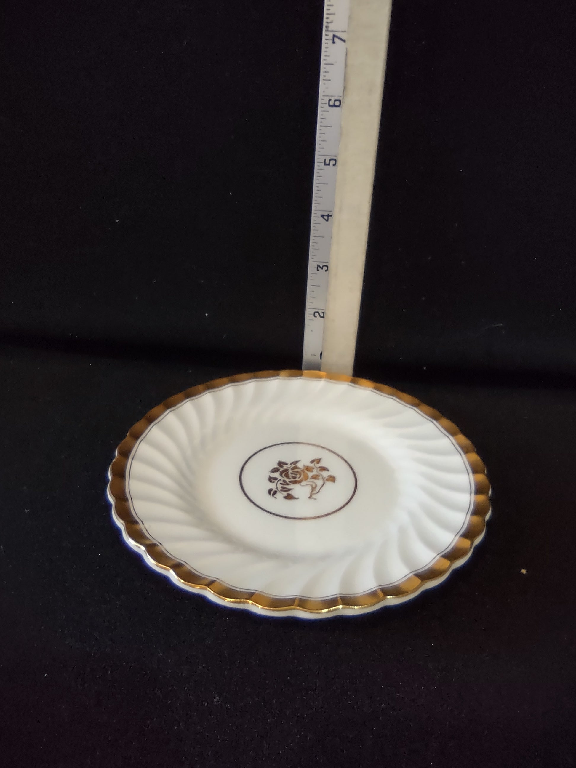 Vintage Minton Gold Rose Bread Butter Plate Bone China Gold Trim x 4 (Lot 5429)