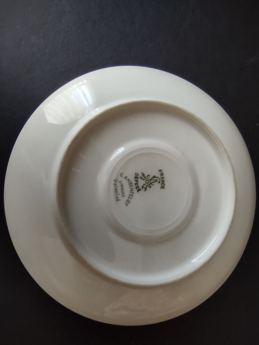 Depose Ahrenfeldt Limoges Saucer Pink Yellow Rose Gold Trim lot 729