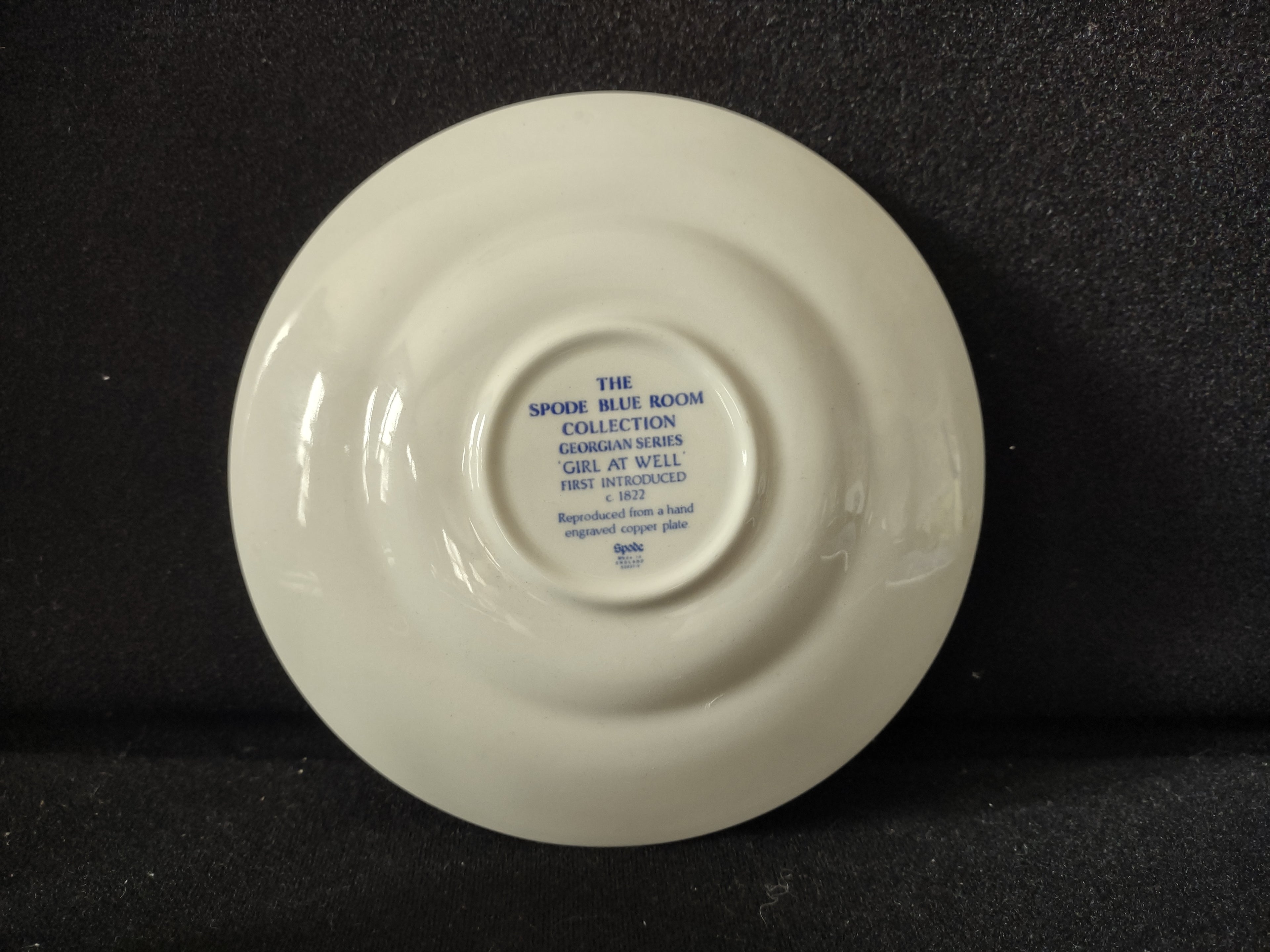 Spode Blue & White Room Teacup Saucer Vintage English Transferware (lot 5841)