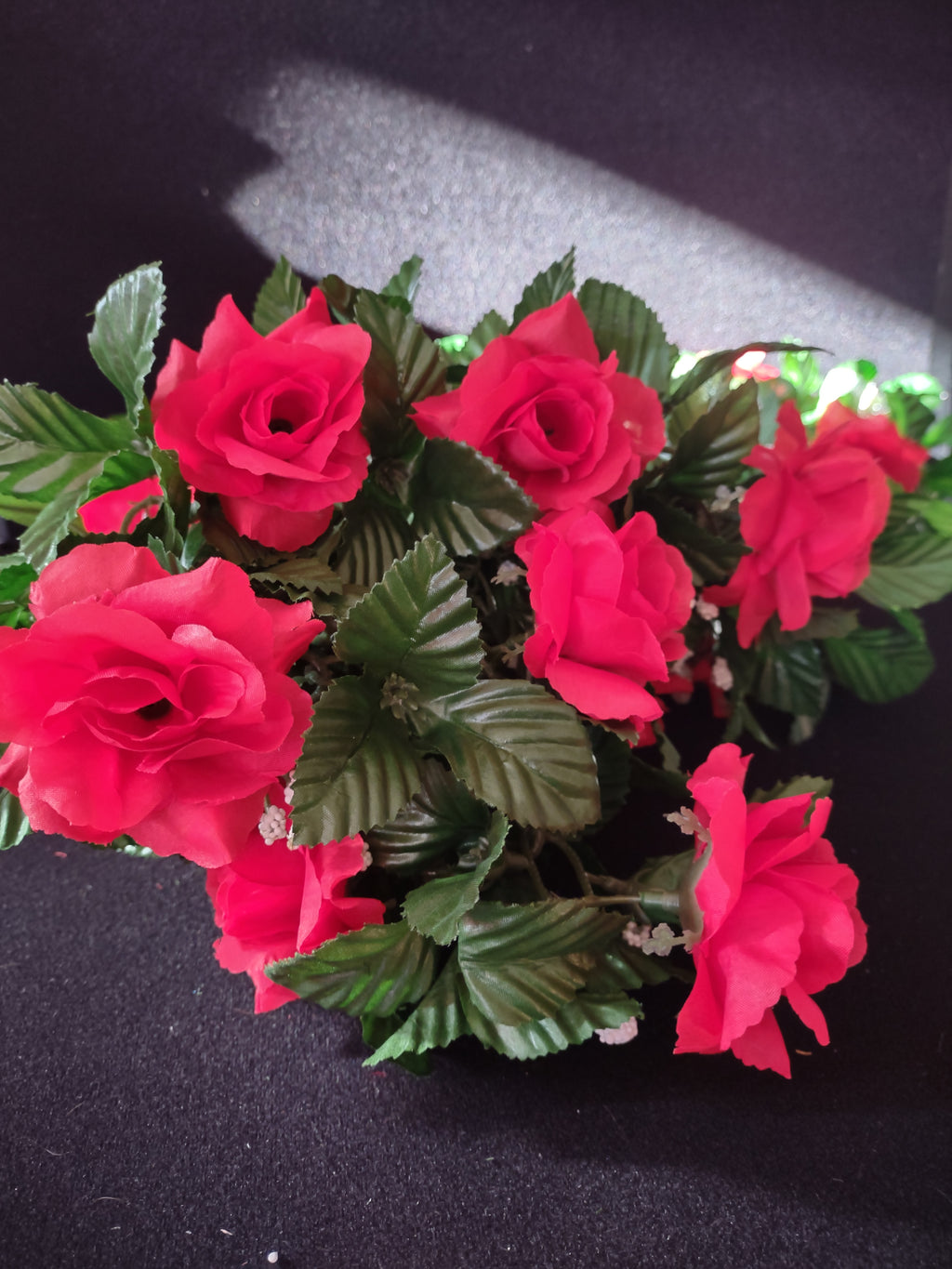 Vintage Valentine Artificial Garland Red Roses Berries 5-1/2 feet (Lot 5017)