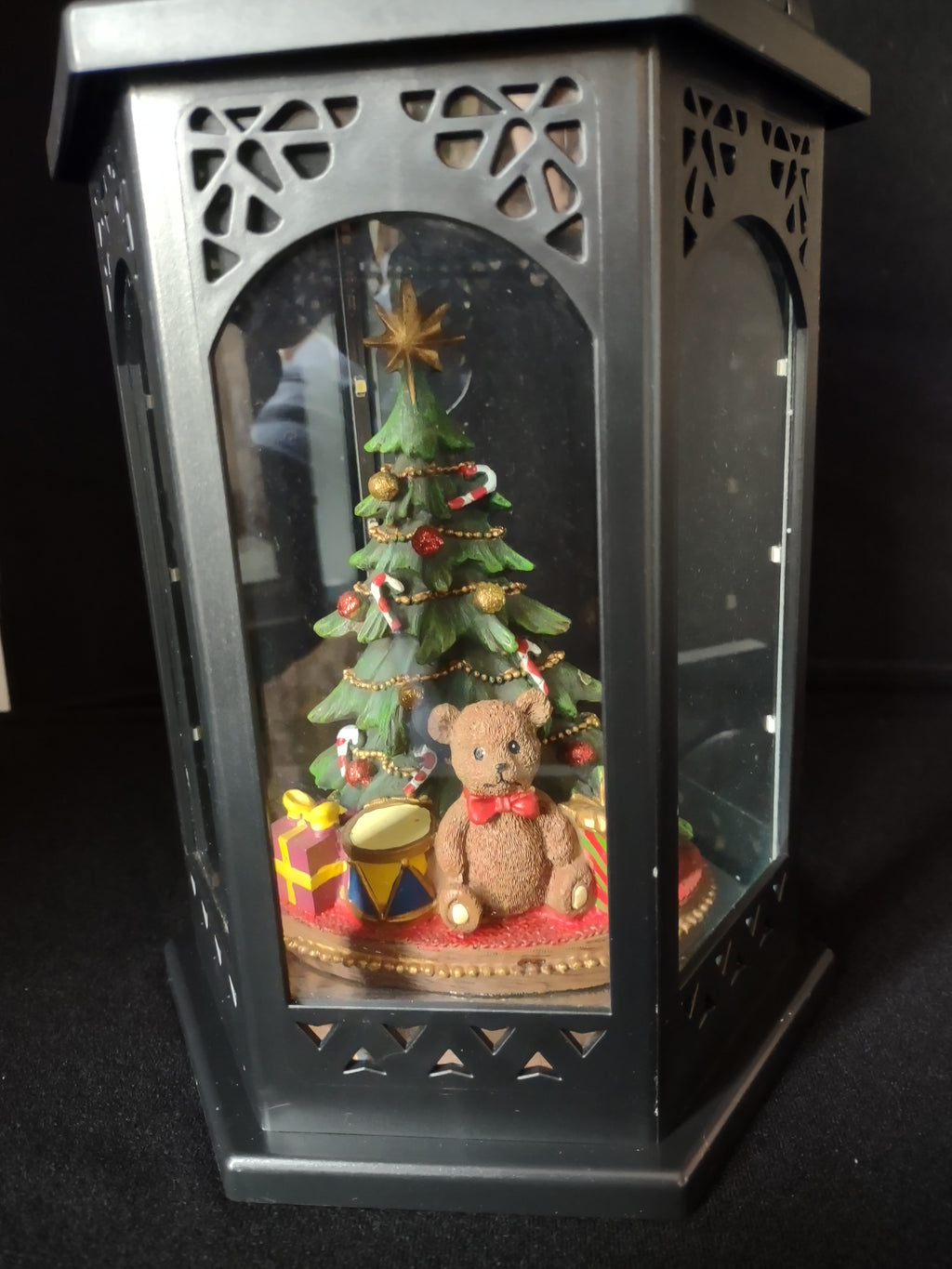 Vintage Christmas Light Up Lantern Tree Bear Battery Operated (lot 2414)
