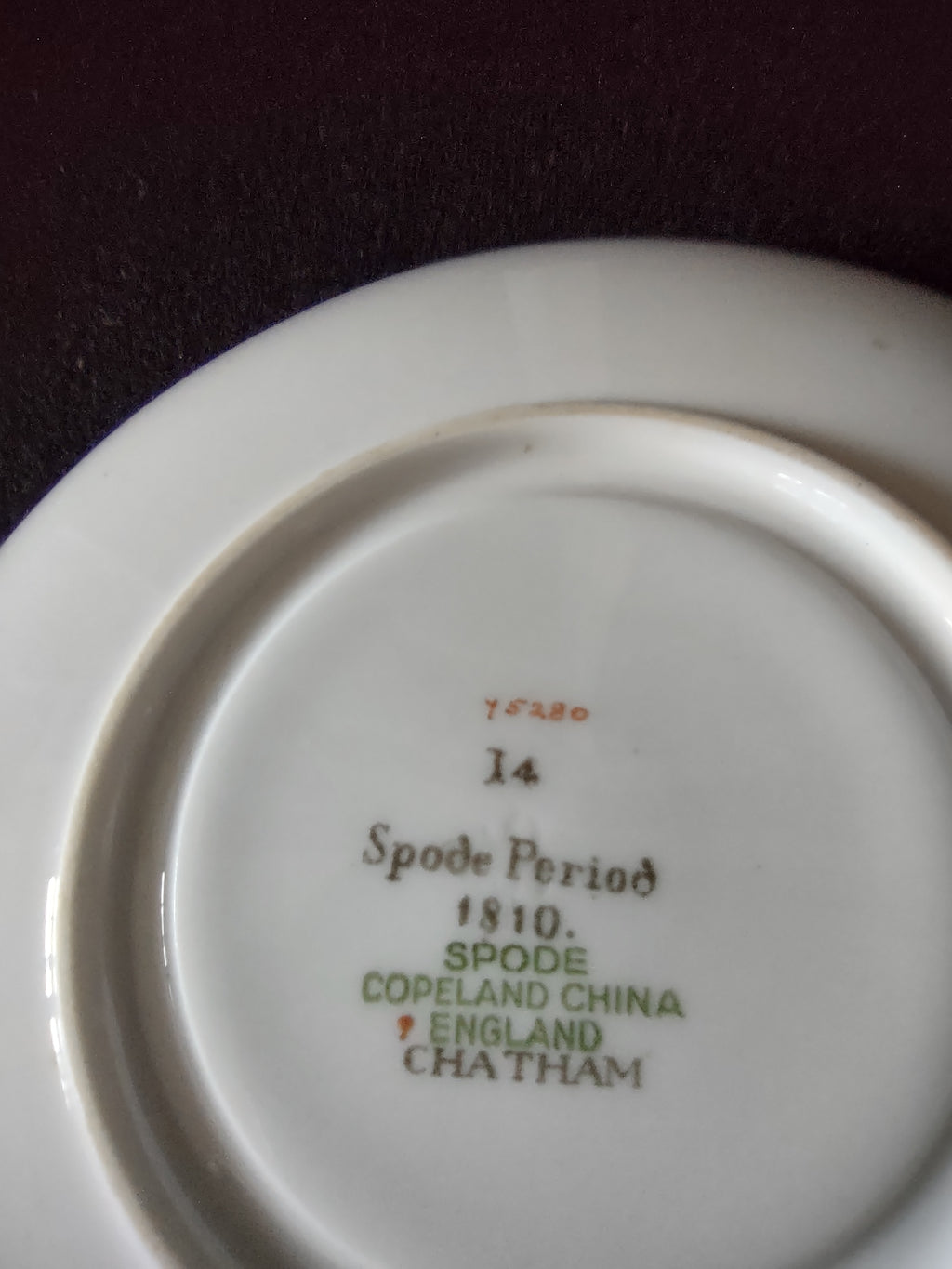 Vintage Spode Teacup Saucer Chatham #14 Bone China Gold Trim Set Of 2 (Lot 5711)