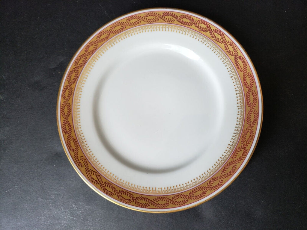 Wm Guerin France Limoges Bread/Butter 6"Red Maroon Gold Trim (lot 589)